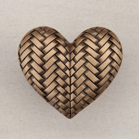 Acorn Mfg Artisan Collection Woven Heart Knob, Museum Gold DQJGP